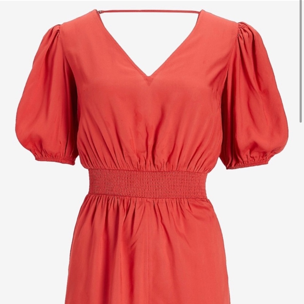 NWT Express XL Baked Apple V Neck Puff Sleeve Romper